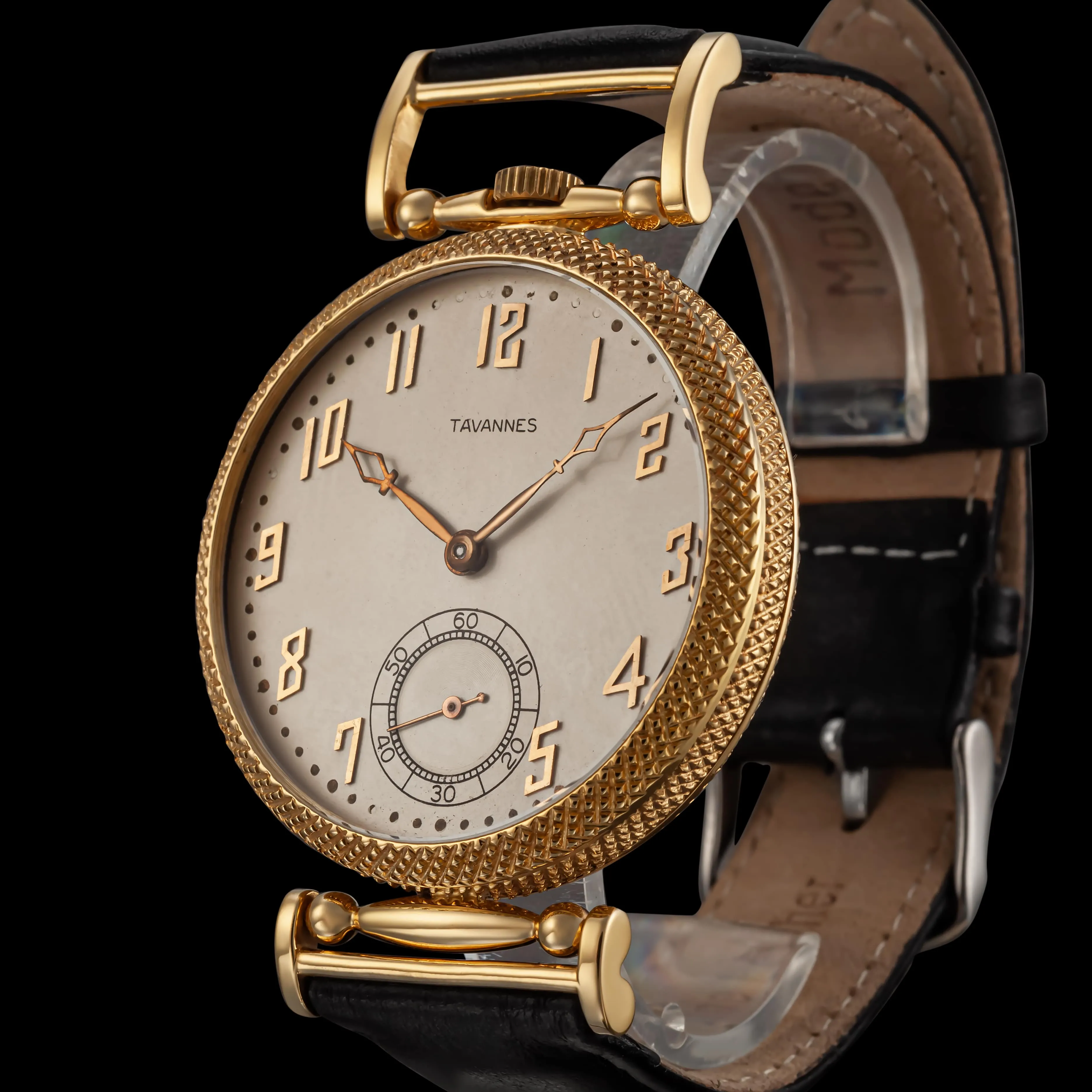 AMBER Men's Converted Wristwatch fits TAVANNES Vintage Mechanical Movement