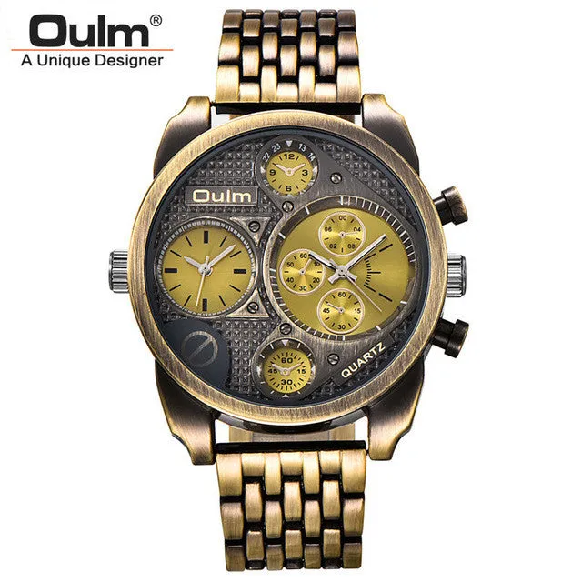 Black Gold Individuality Big Watch Man Luxury Brand Quartz Wrist Watches Men Full Steel Watch Military Clock Male montre homme
