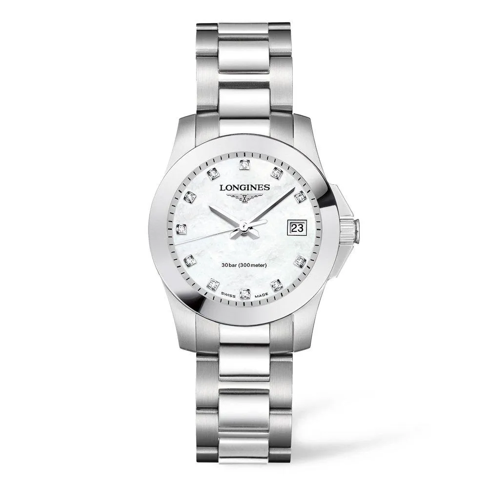 LONGINES Conquest Quartz Stainless Steel White Dial Ladies Watch L33764876