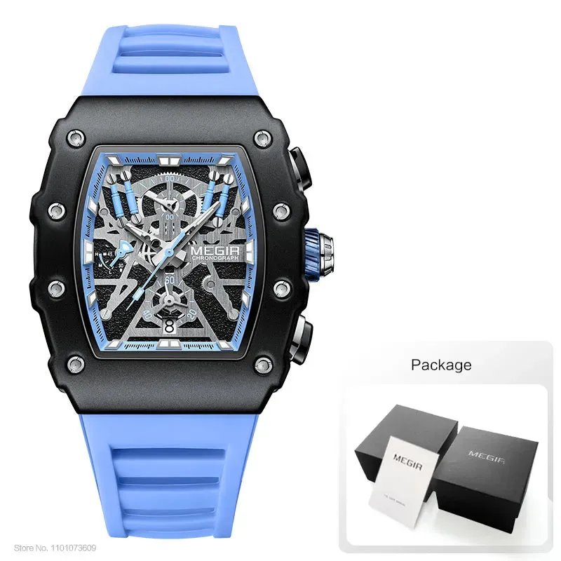 Military Sport Orange Silicone Strap Quartz Watch Men
