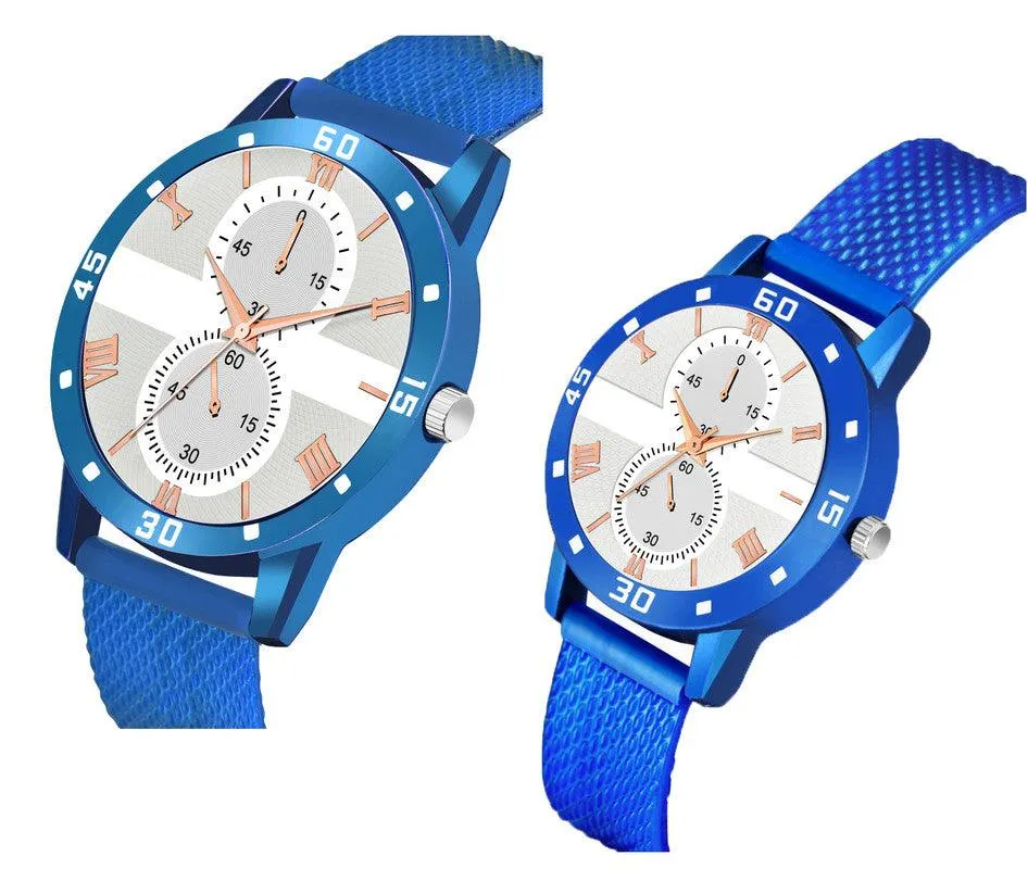New Fashion Aeviyo Blue C_09_Couple Beige two Round design Roman Digit Premium Quality Designer Fashion For Couple New Fashion Analog Watch - For Couple